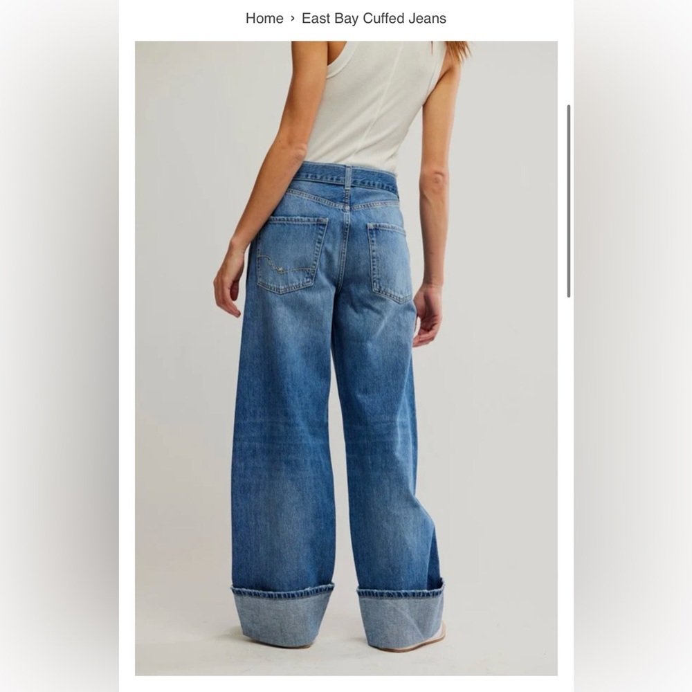 Free People East Bay Cuffed Jeans Size 25